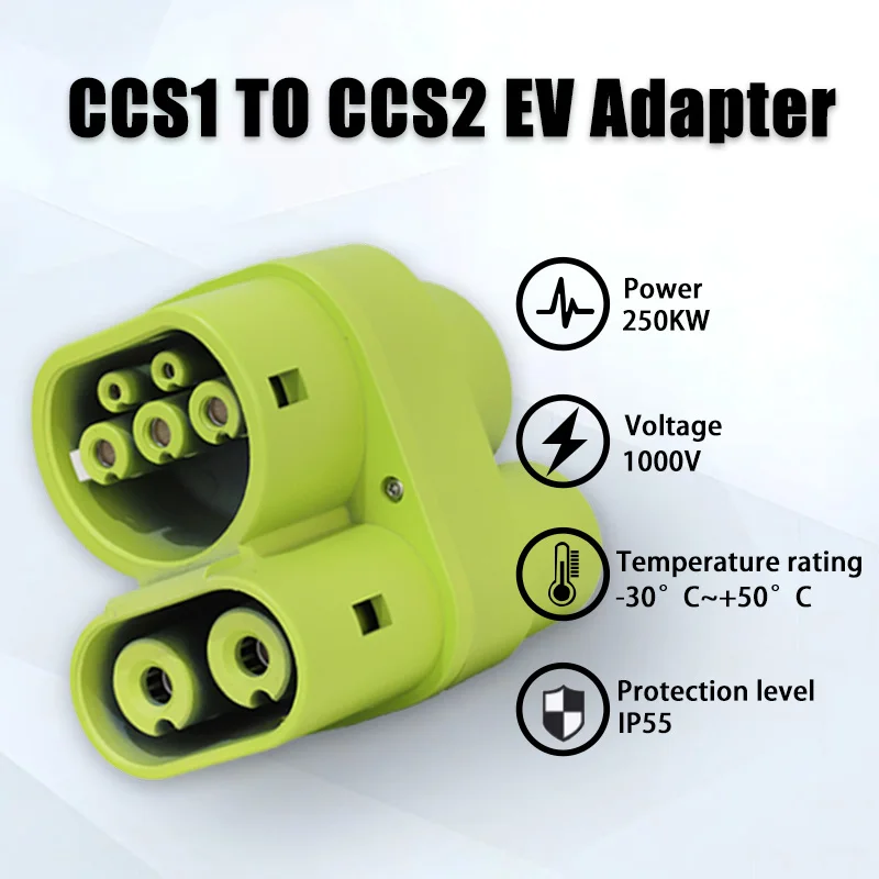 CCS1 to CCS2 EV Adapter 250A 1000V 250KW DC and AC support  CCS Combo1 Plug Charging Connectors for Electric Vehicle Adaptor byd