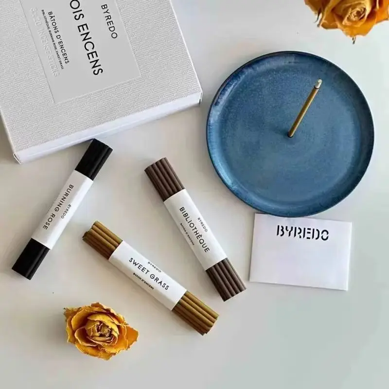 

Новые горячие благовония с нитками Byrode, ограниченная серия, классические 60 палочек библиотеки, роза, домашняя ароматерапия, бежевые благовония из ротанговой нити, подарки