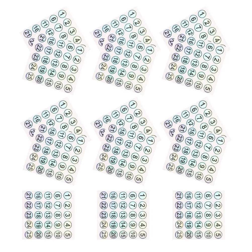 

15 Sheets Waterproof Number Stickers 1-25 Clear Numbering Residue-Free Self-Adhesive Labels for Storage Bins Containers Labeling