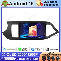 Android 15 Car Radio For Kia Morning 2 Picanto 2011 - 2017 Viedo Player Multimedia Stereo Navigation GPS BT 4G LTE 5G WIFI QLED