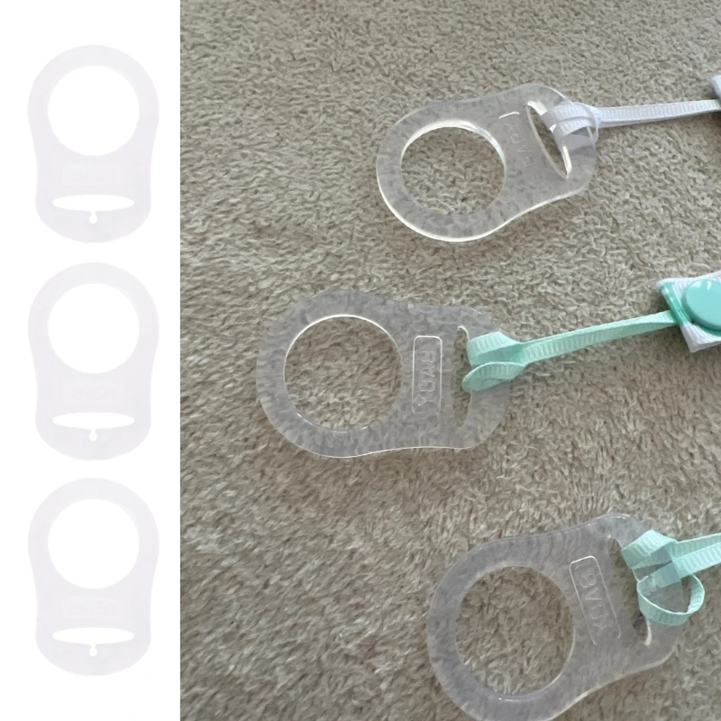 Silicone Adapter Rings Holder for Nipple Pacifier Clip Grade Clear Color