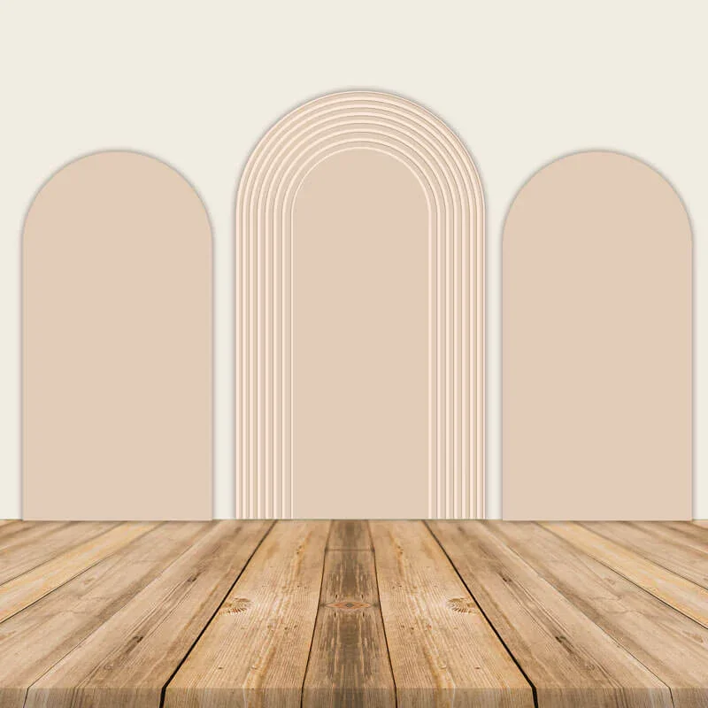 LS مخصص 2-الجانب بلون قوس قزح البني المشارب حفلة عيد ميلاد غطاء استحمام الطفل كيارا قوس خلفية ديكور خلفية #3