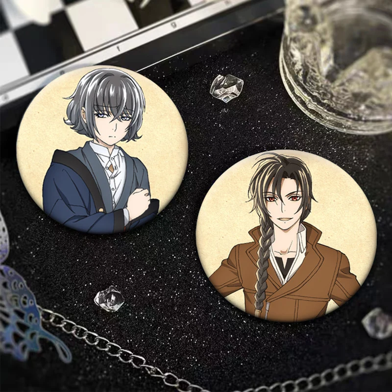 Mobile Game Bungo To Alchemist Button Pins Round Cartoon Badge Exquisite Anime Brooches for Backpack Jewelry Accessories Gifts