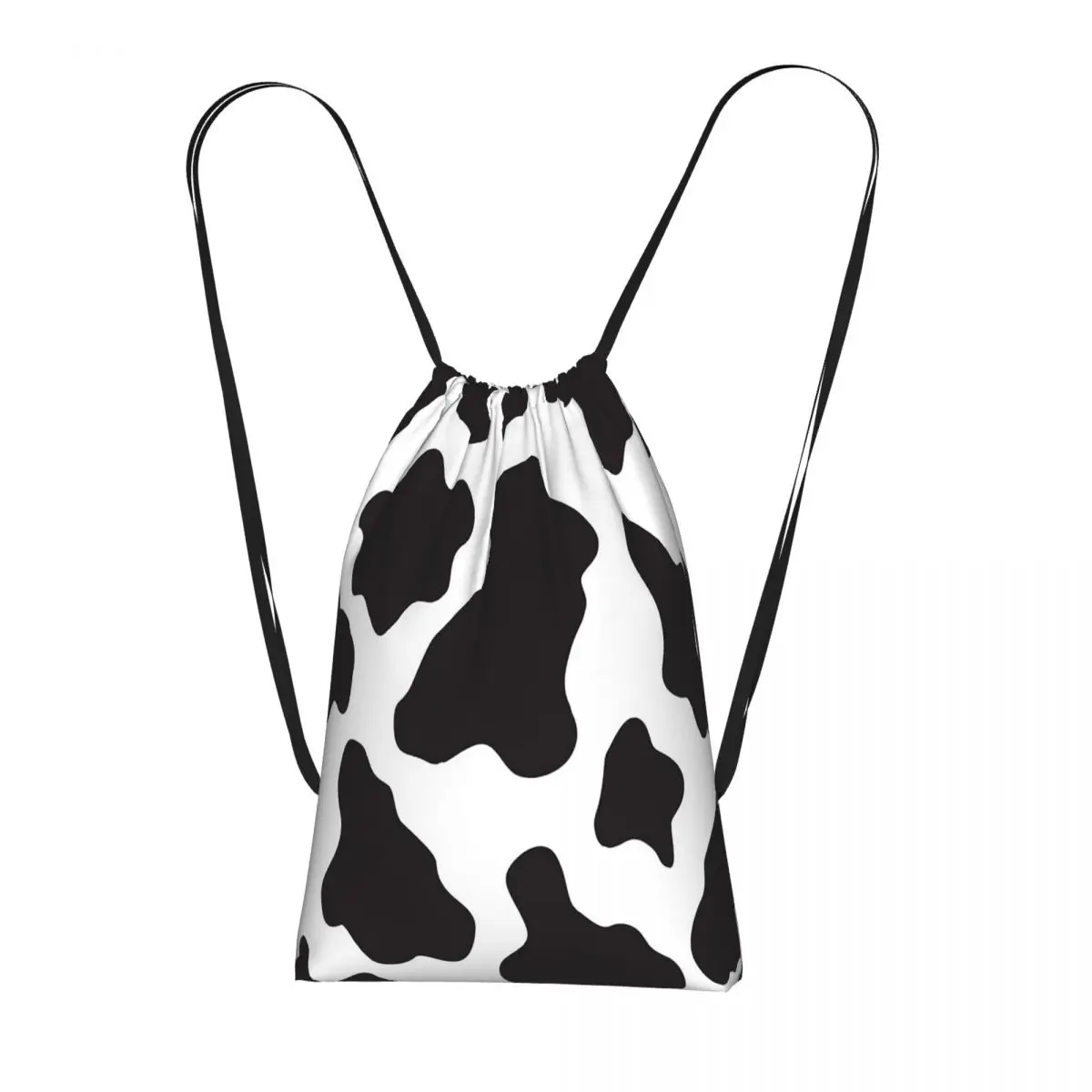 Cow Animal Print Cowboy Country Ranch Drawstring Backpack hiking cycling Bag Portable Travel Drawstring Bag for Men Women
