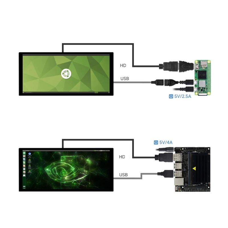 10.4 Inch QLED Computer Monitor Touch Screen 1600X720 IPS Capacitive Touch Screen For Raspberry Pi HD Monitor