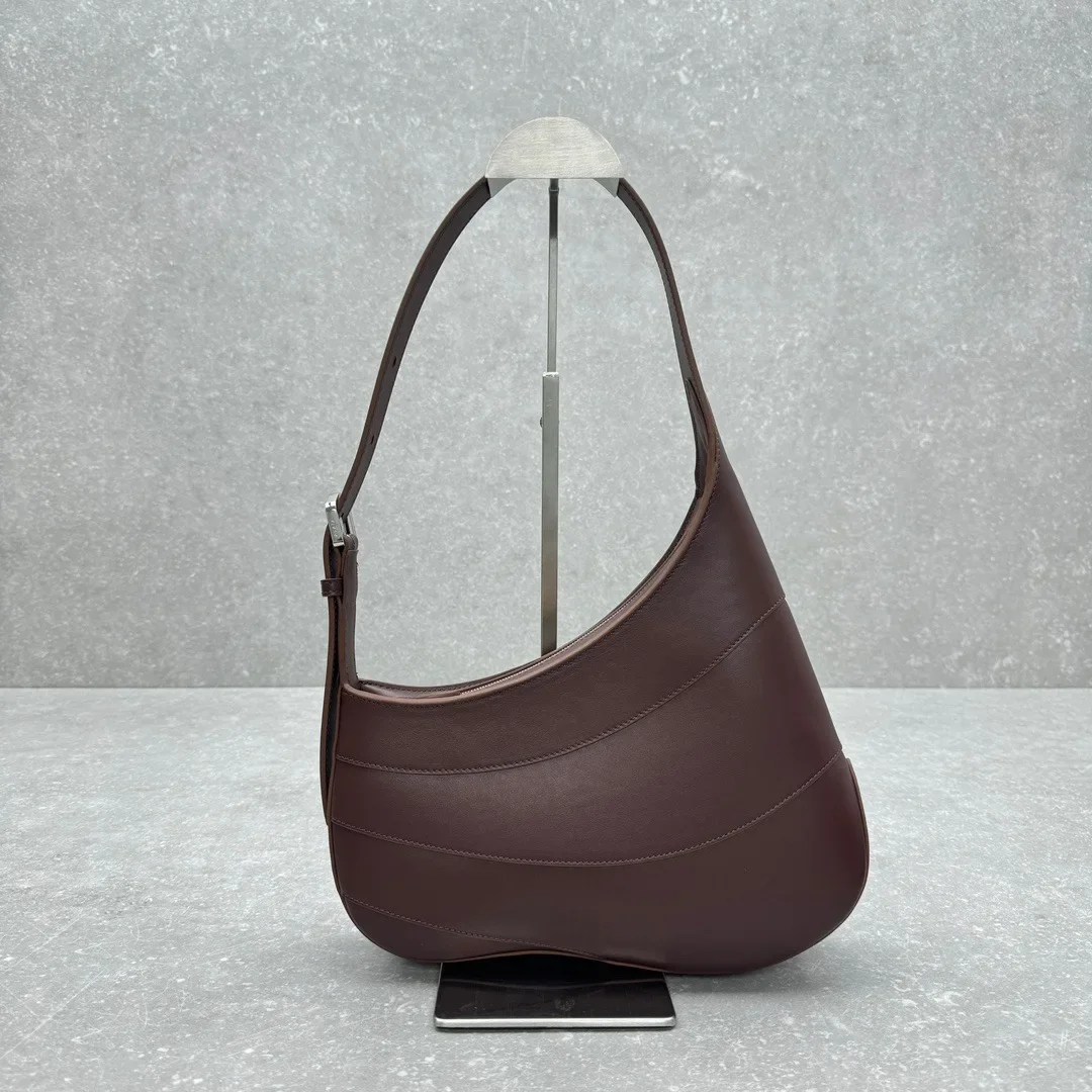 

2025 женская роскошная брендовая сумка высокого качества для подмышек, большая вместительная дизайнерская асимметричная сумка на плечо, сумки в форме полумесяца