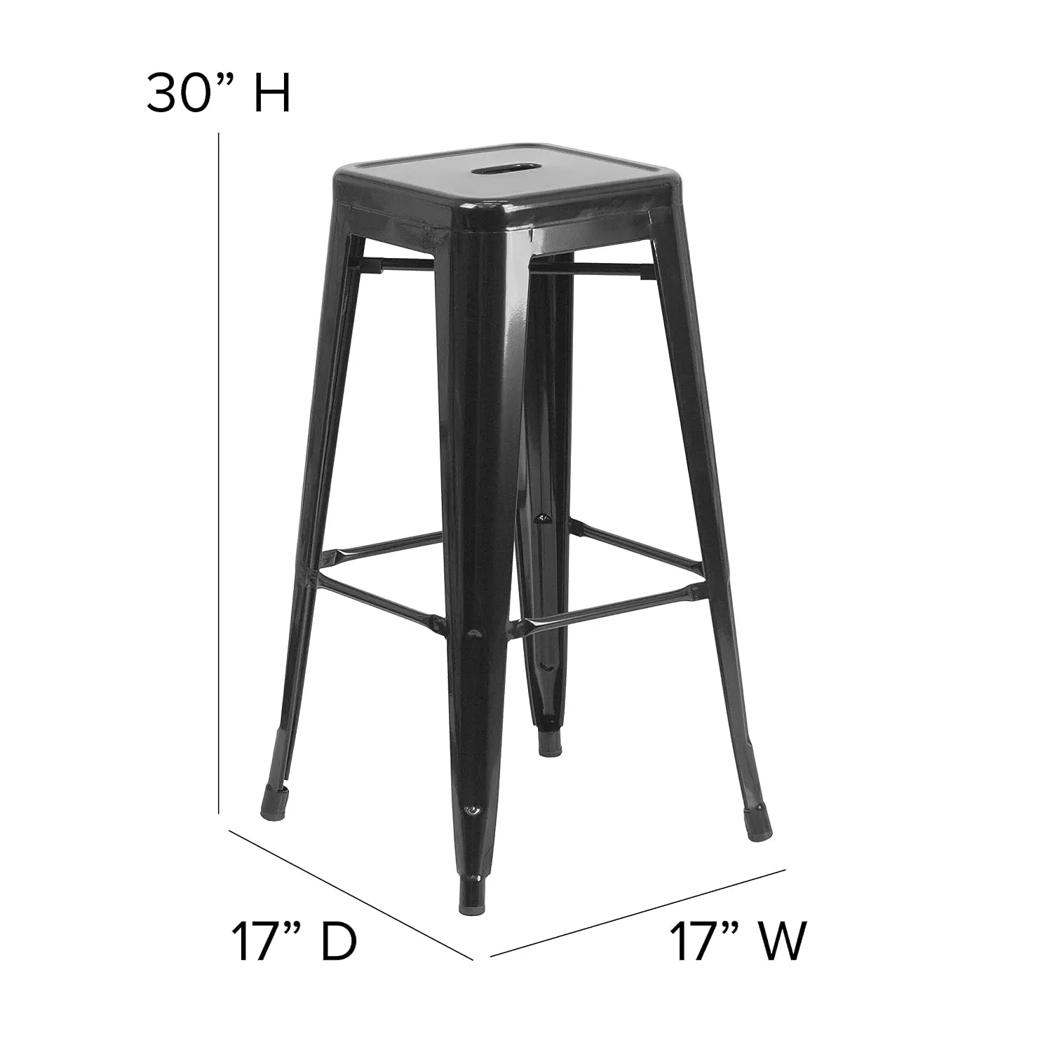 Commercial Grade Backless Metal Barstool 30