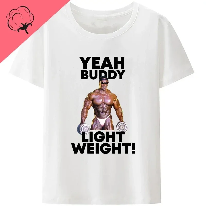 Men's Short Ronichman Cotton Tee Yebadi Lightweight Gym Muscle Training Printed Graphic Short Sleeve Is Loose and Breathable