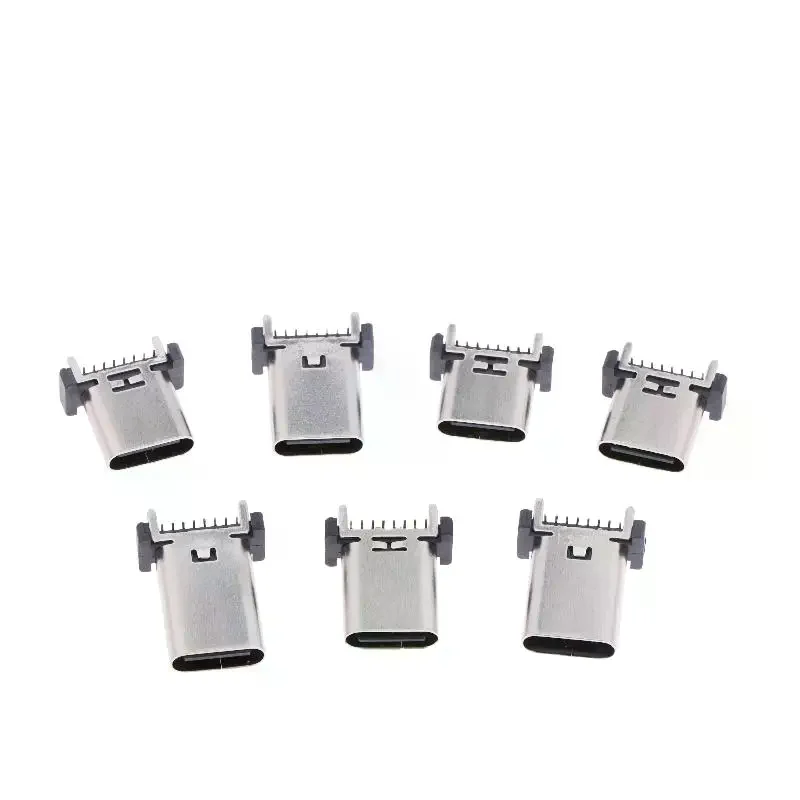 10Pcs Type-C Female Socket 16Pin Vertical 180 Degree Type-C USB Connector H 9.3mm/10mm/10.5mm/12.4mm/13.1mm/13.7mm/15mm