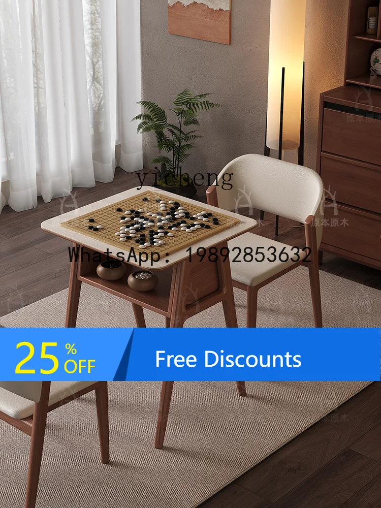 log balcony tea table household tea table small living room leisure solid wood table and chair group