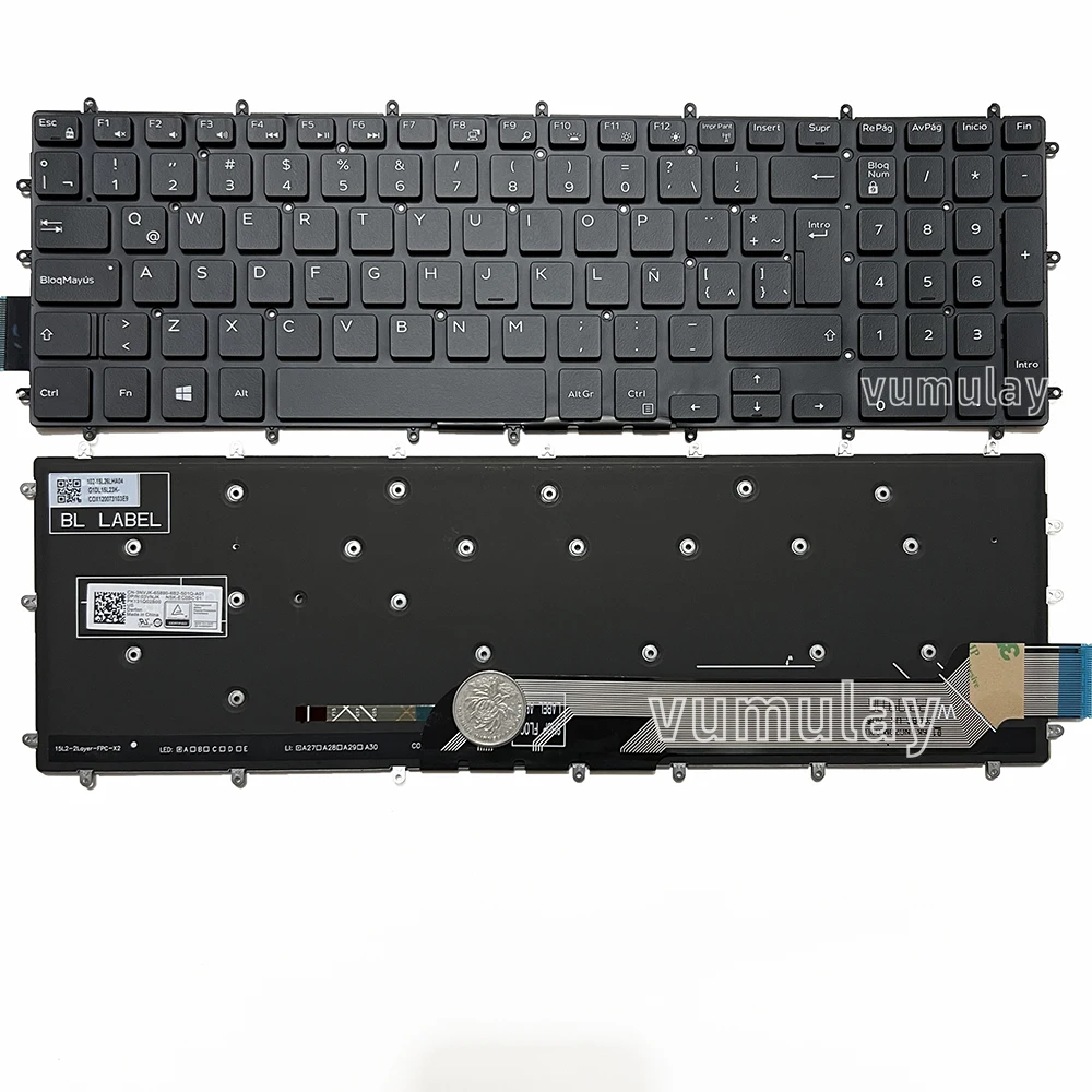 Nuevo teclado español latino ruso retroiluminado para DELL Inspiron 15 7567 7577 7586 5565 5567 7778 7779 5765 5767, Gaming G3 3500 3579 3590 3779, Gaming G5 5500 5587 5590 5565 5567 5568, Gaming G7 7588 7590 7790