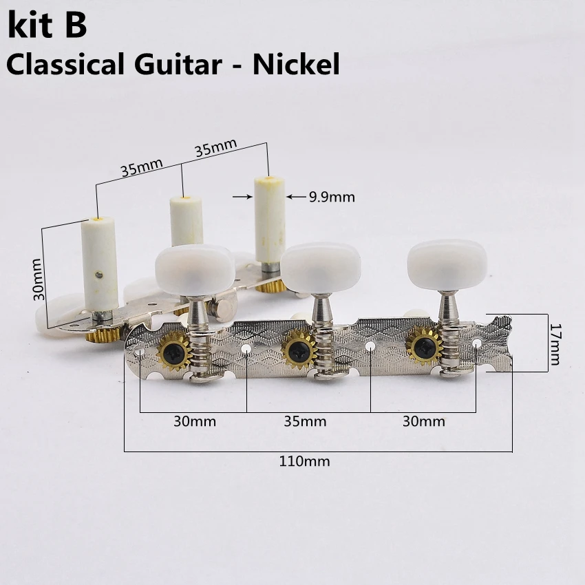 1 Set Classical Guitar 9.9mm Machine Heads Tuners  / Acoustic Guitar 6.0mm Machine Heads Tuners