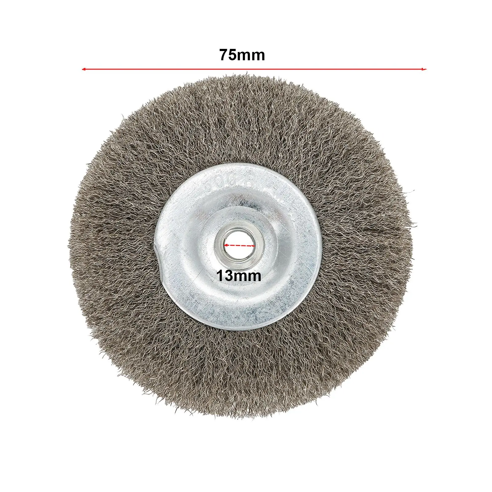 1Pc 3 Inch Crimped Stainless Steel Wire Wheel Brush Bench Grinder Abrasive Tool 13mm Hole For Deburring Rust Cleaning Polishing