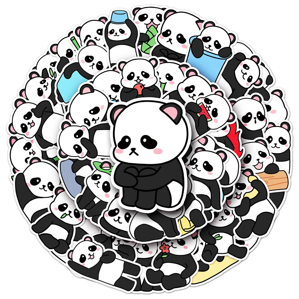 10/30/50 Stück Kawaii Tier Panda Cartoon Aufkleber Niedliche Graffiti-Sticker Dekoration Schreibwaren Notizbuch Handy Gitarre Aufkleber Spielzeug
