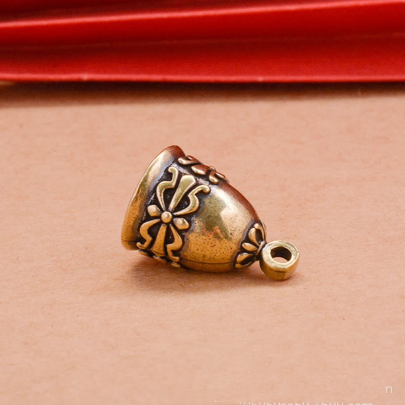 Vintage Bell Tibetan Exorcism Bells Pure Brass European Armor Style Bells Car Keychain Pendant Jewelry Men Keyring For Pet Bells view 5