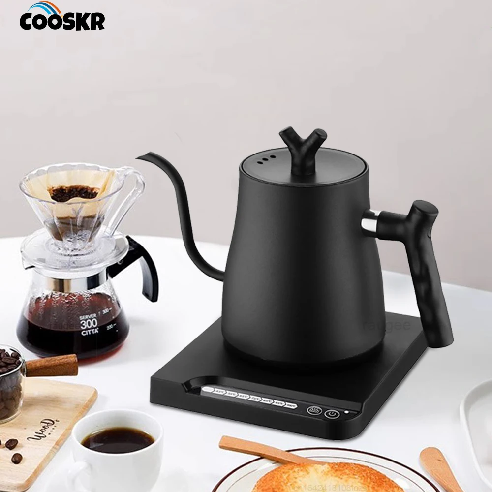 Electric Gooseneck Kettle 1000W Fast Heating Kettle Smart Teapot for Hand Brew Coffee Temperature Control Pot Electric Kettle