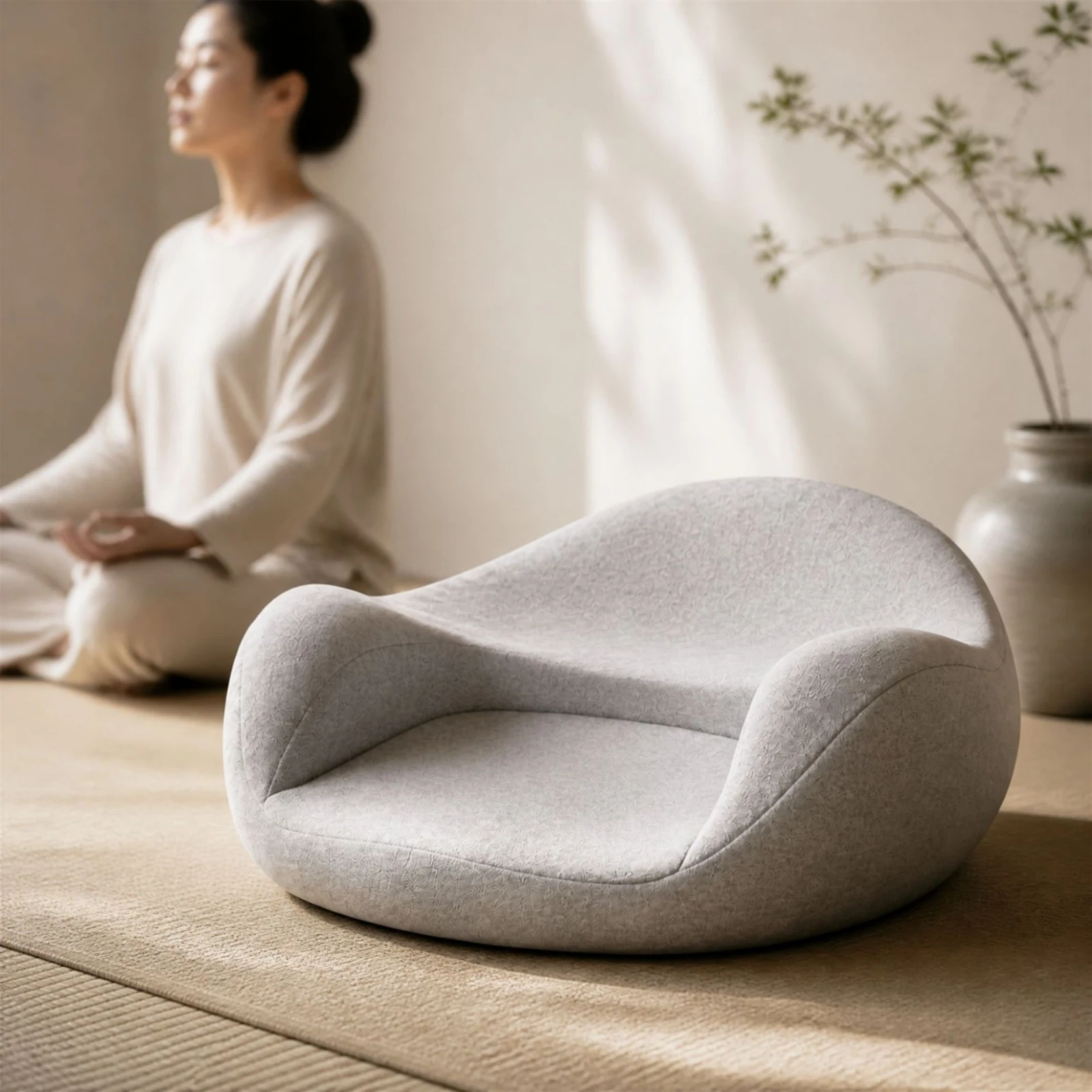 Meditation Cushion Contoured Meditation Seat Cushion Ergonomic Washable for Stretching, Tatami Room