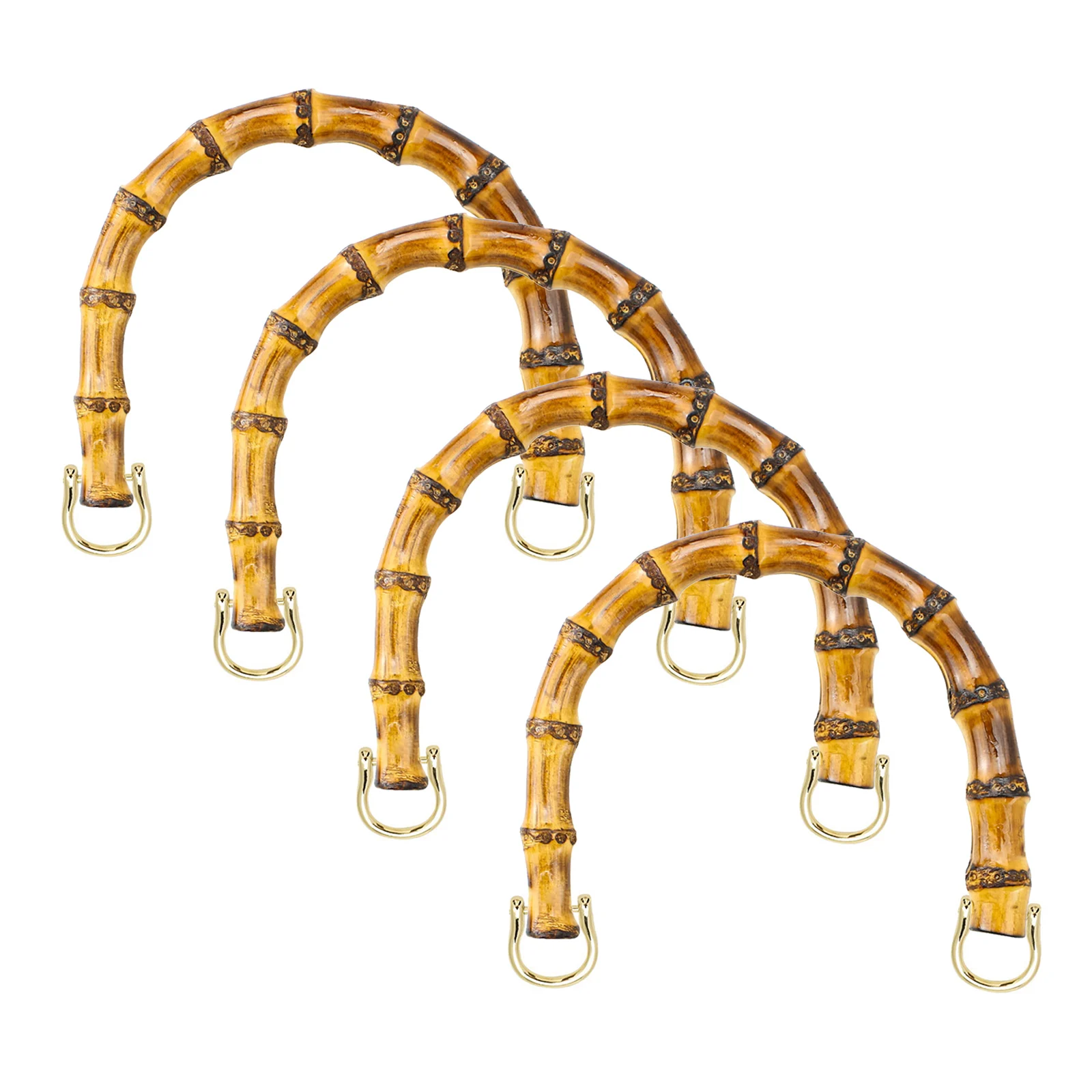 

DIY изогнутая бамбуковая сумка с ручкой U-образная женская сумка с натуральными ручками, деревянные сумки, застежка с круглой ручкой, кошелек, тканые аксессуары