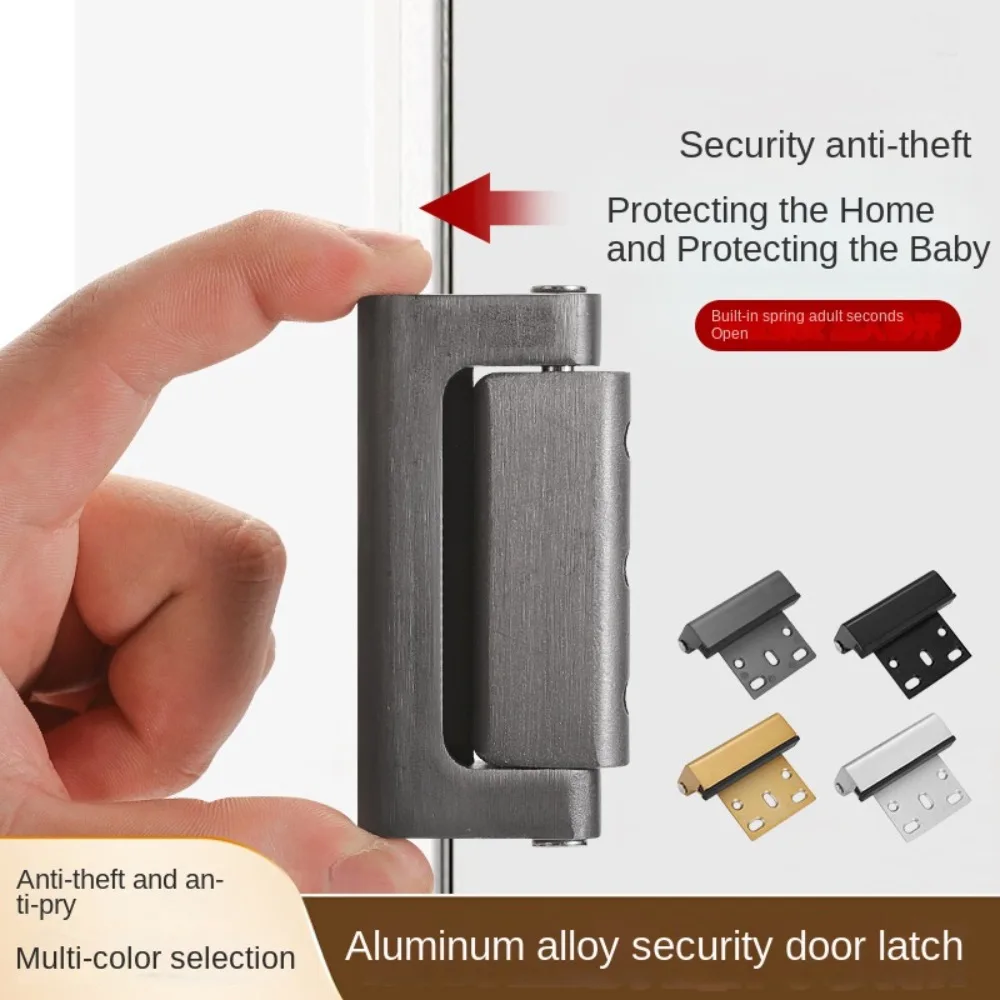 New Aluminum Alloy Door Buckle Anti-lock Thick Safety Door Lock Multifunction Hardware Guard Clasp Door