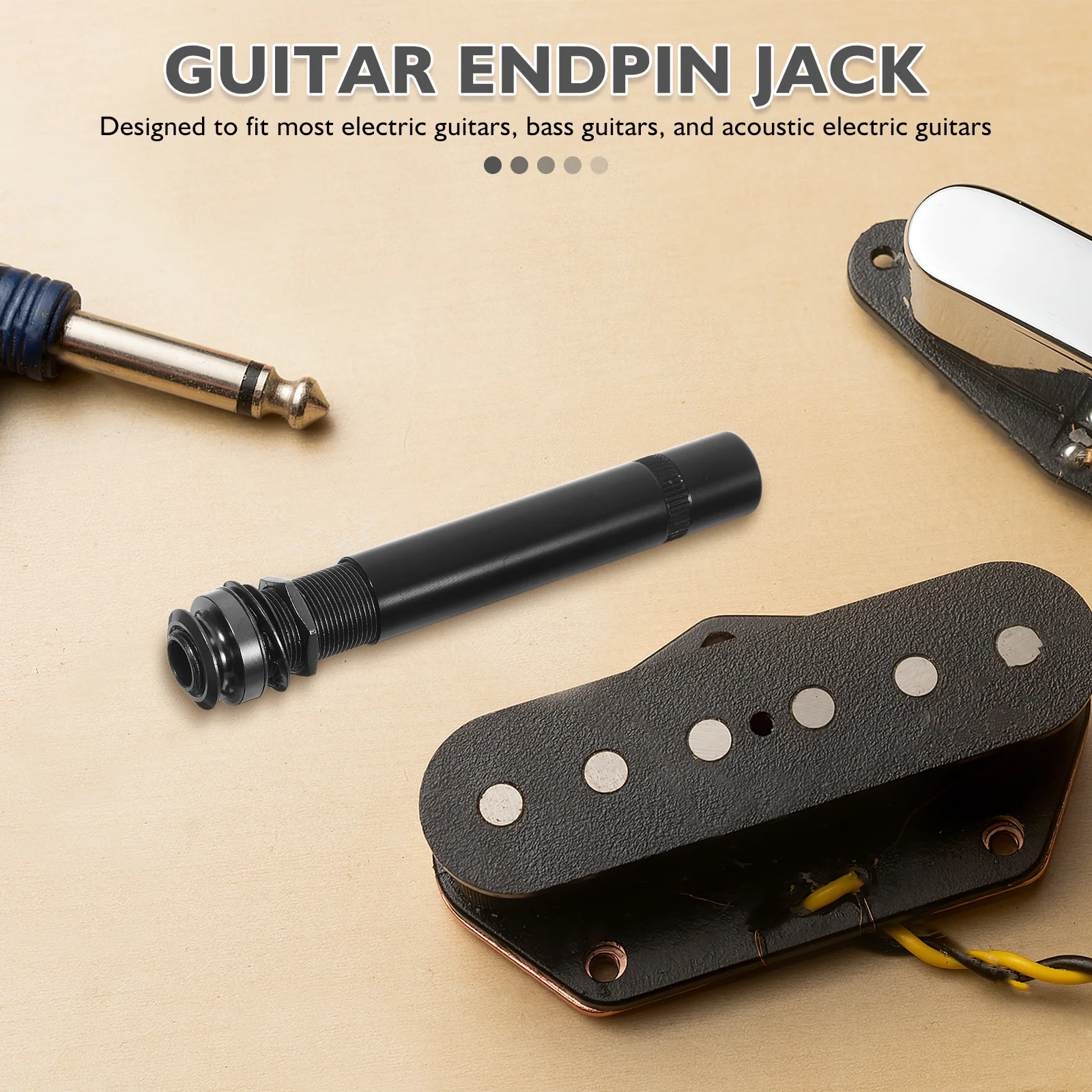 

Stereo Endpin Jack for Guitar Metal Output Socket Compatible with Electric Acoustic Bass Guitars Threaded Design for Reliable