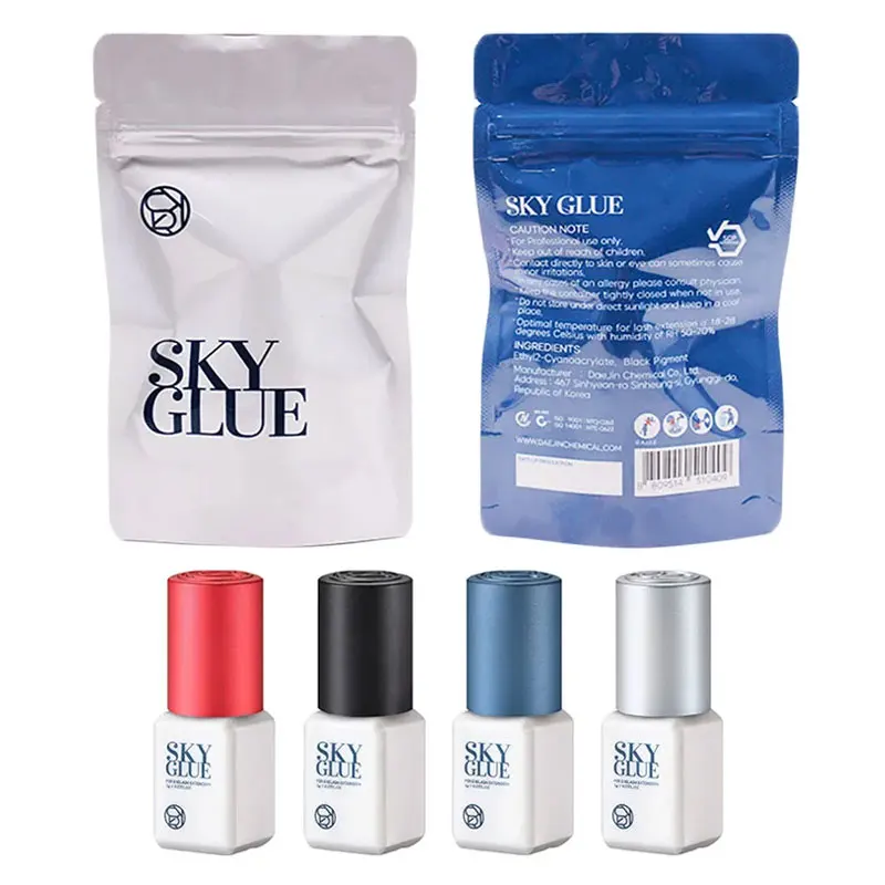 5ml Quick Dry SKY Glue for Eyelash Extension Korea Original S Plus Red Cap Lashes Adhesive Lasting with Sealed Bag