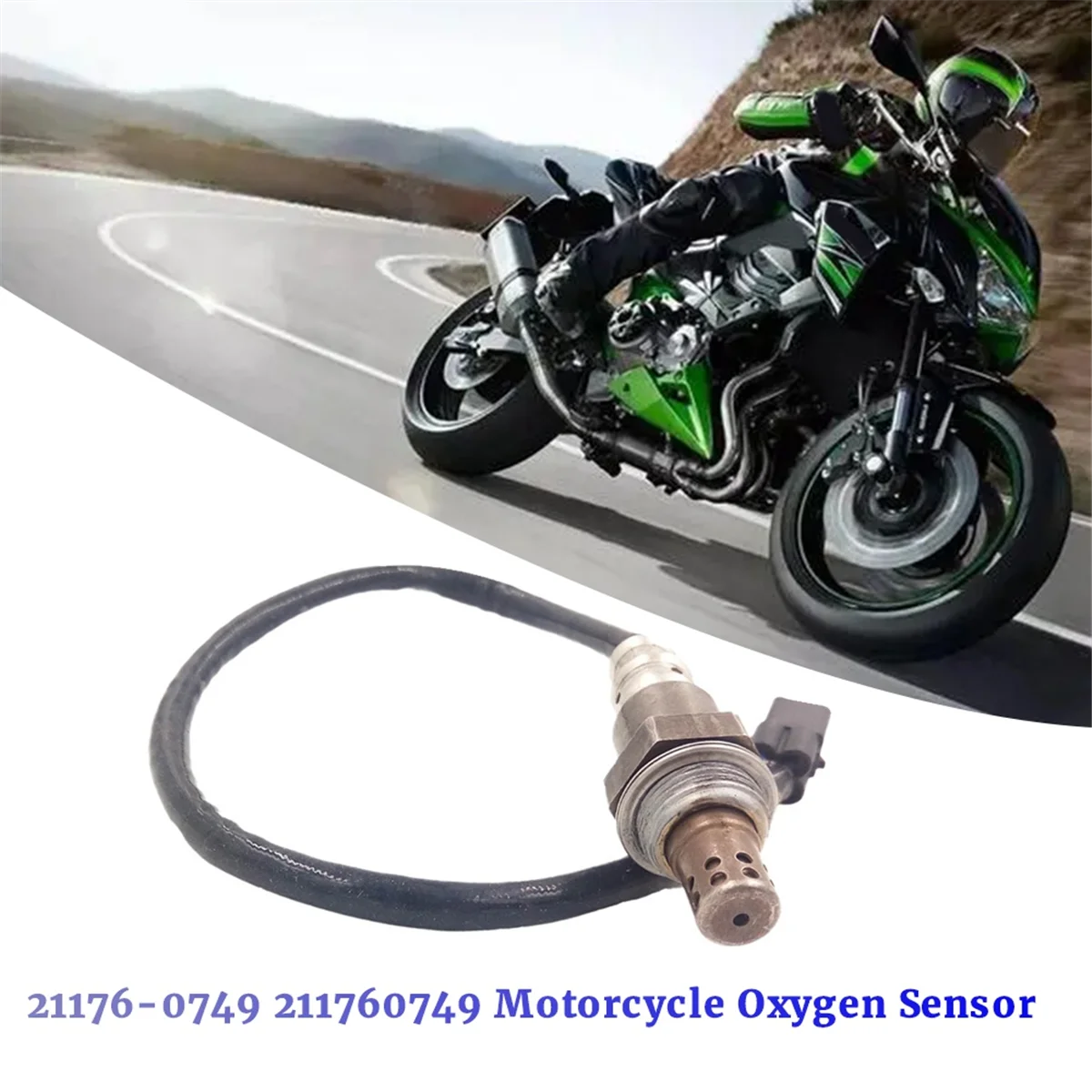 21176-0749 Motorcycle Oxygen Sensor Lambda Probe Exhaust Sensor for Kawasaki 2013-2016 ER-6N Z800 ZR800ADS