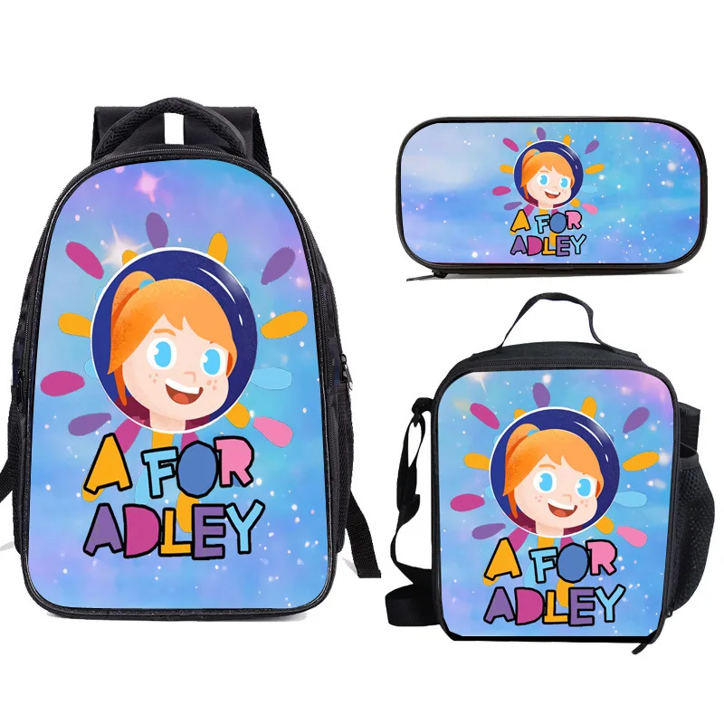 Harajuku Novelty Funny AFOR ADLEY 3pcs/Set Backpack 3D Print School Student Bookbag Anime Laptop Daypack Lunch Bag Pencil Case