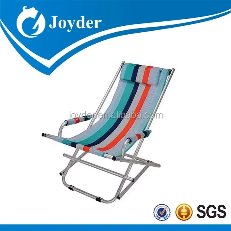 for High Quality Stainless Steel Rocking Chair Folding Beach Chair Eco-Friendly Portable Outdoor Furniture Dining Oxford