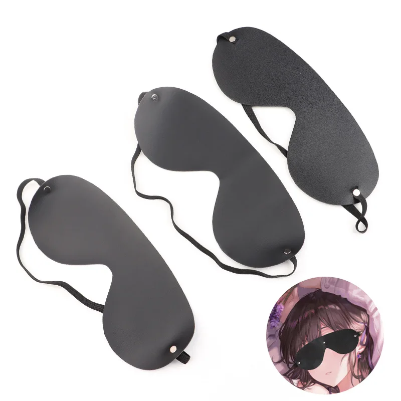 Vendita calda uomini adulti maschera per gli occhi erotica schiavo Sexy BDSM donne PU pelle solida benda sonno Eyeshade coppia amore copertura Cosplay