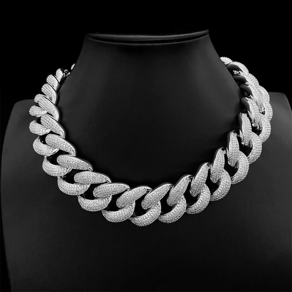 New 25mm Icedminer Iced Out Chain Bracelets For Men Brass Bling Zircon Hip Hop Bracelet Hand Chain Bangles Gothic Jewelry