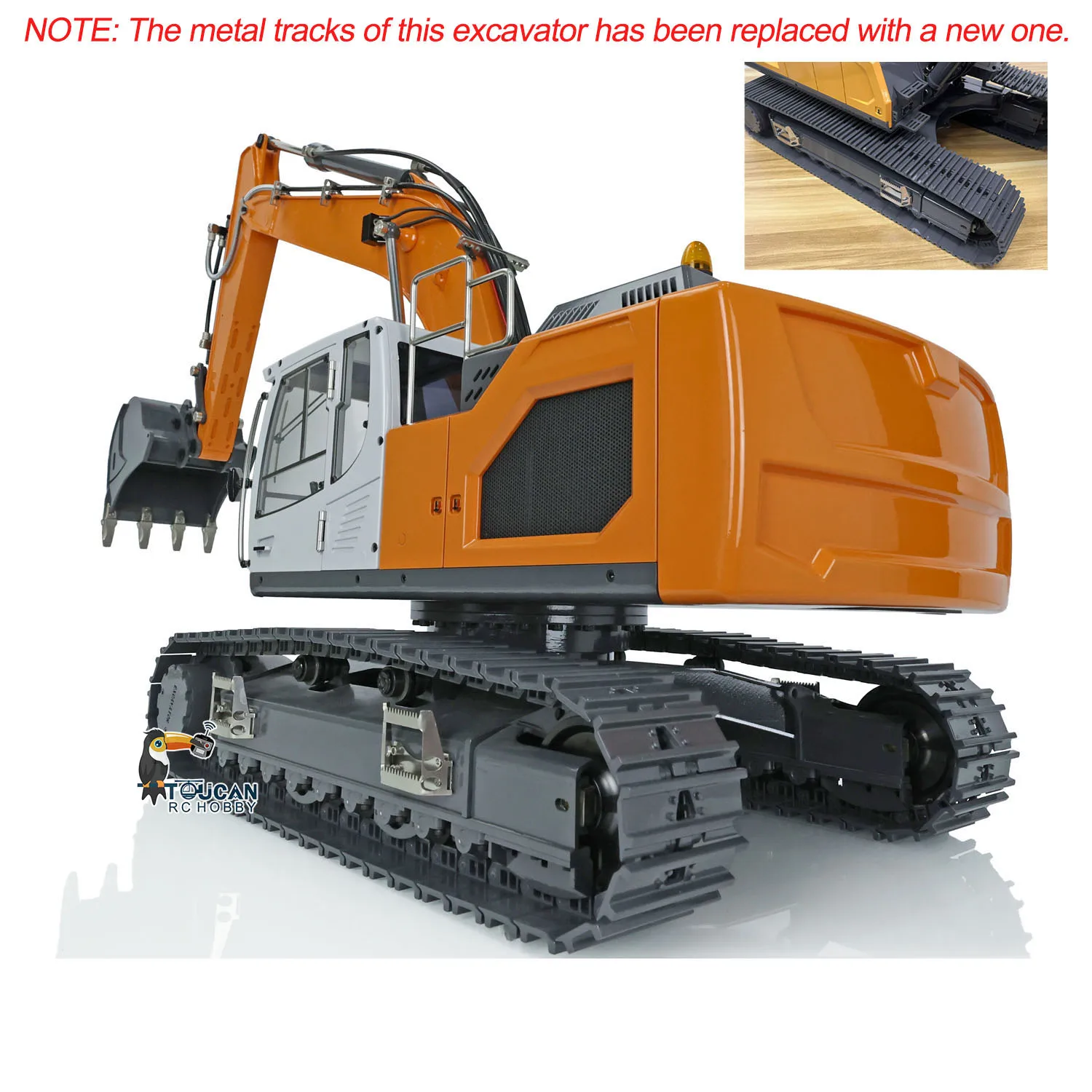 XDRC RC hidráulico 1/14 Control remoto RTR 945 excavadora Matal modelo camiones ensamblados sistema de luz pintado cubo excavadora THZH1435