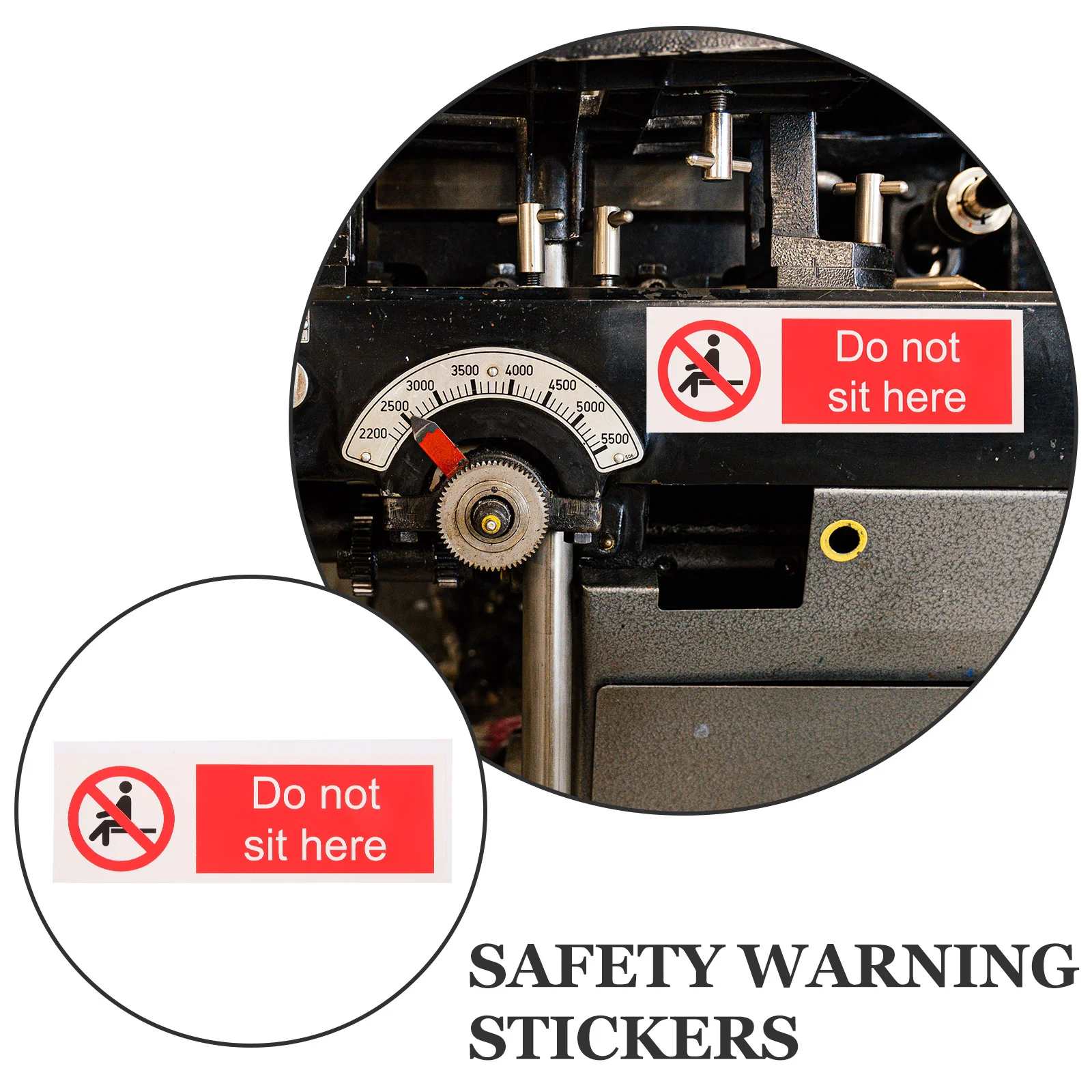 Pegatinas de advertencia de seguridad para sentado y tumbado, Pvc autoadhesivo, señal de precaución, 1500x450x010cm