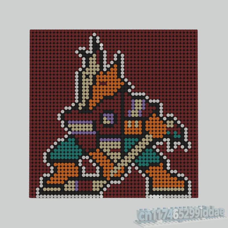 NEW 2349PCS MOC Pixel Art Wild Coyote Wolf Mosaic Portrait Model Custom Building Blocks DIY Creative Assembly Display Toy Gift