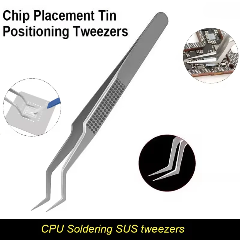 

Professional soldering tweezers Stainless steel electronic tweezers for PCB SMD IC chip CPU High Flying Line