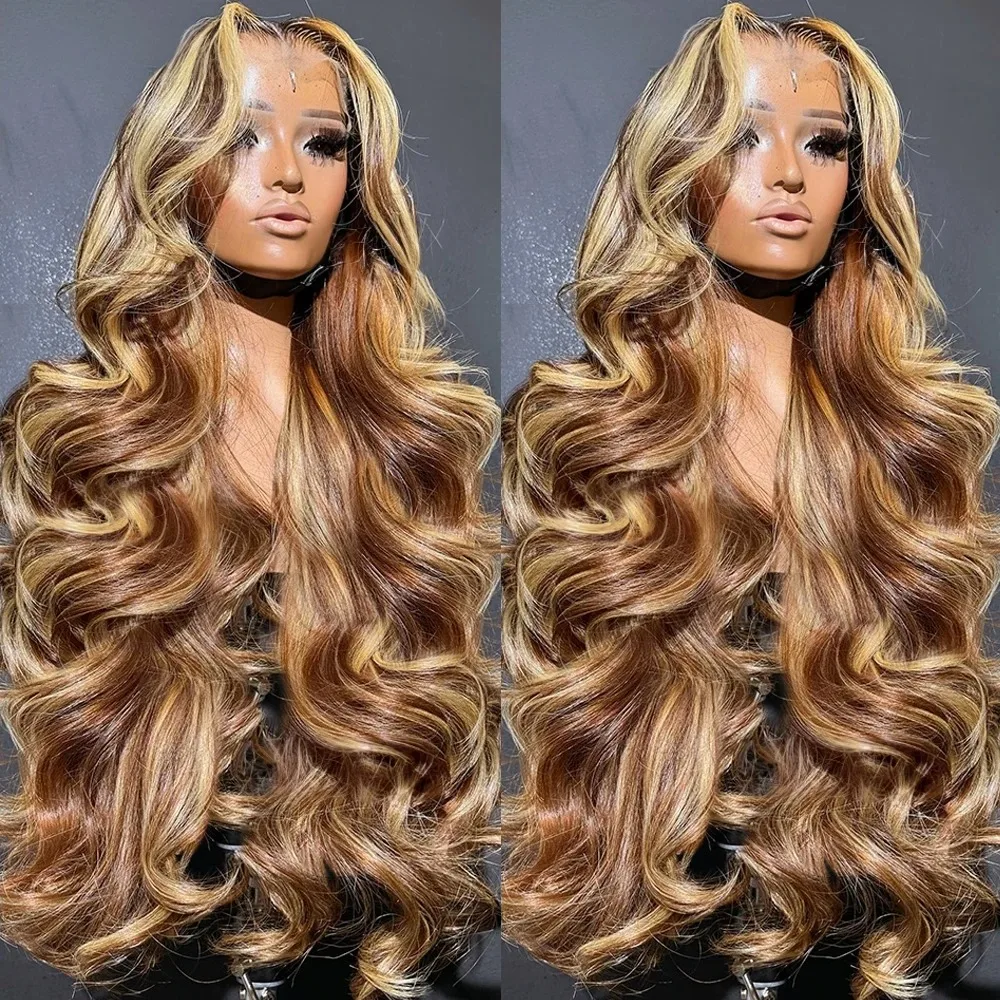 

30 Inch Highlight Wig Human Hair Body Wave Human Hair Wigs Brazilian Blonde Ombre Lace Front Wig 13x4 13x6 Hd Lace Frontal Wig