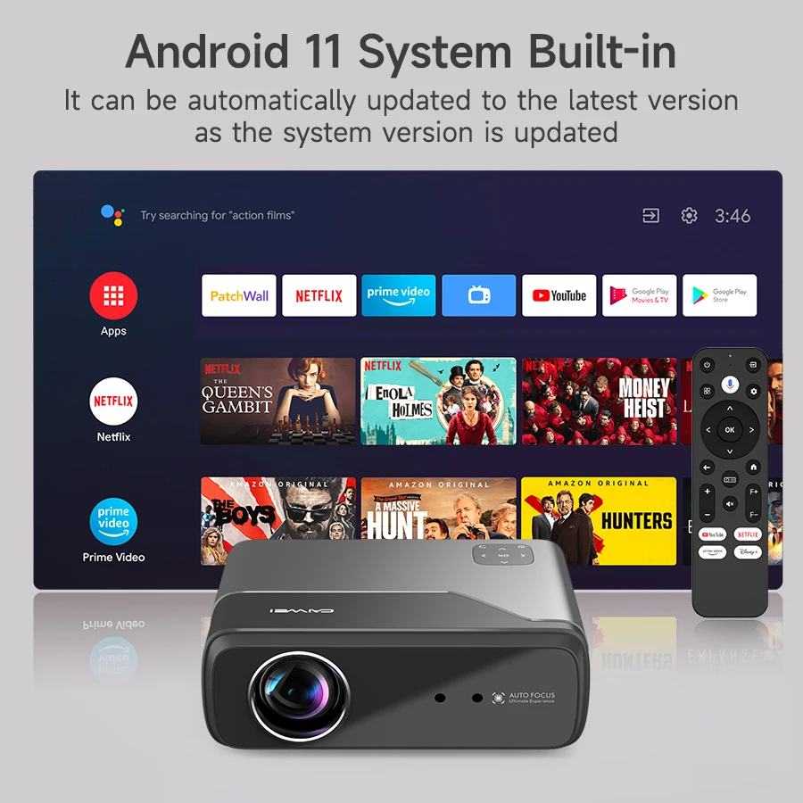 Draagbare 4K UHD-projector Netflix Officiële licentie Android 11 Smart 5G WiFi Google Play TV Dolby Home Theater Miniprojectoren