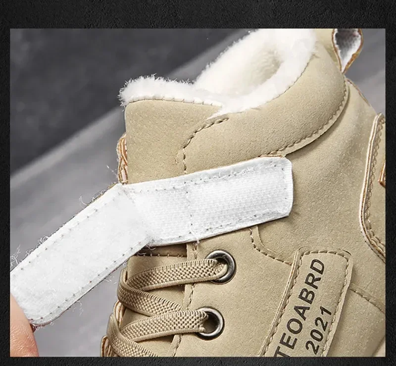 الشتاء الثلوج الأحذية للأطفال 2024 الاتجاه موضة أفخم أحذية قطنية سميكة الدافئة المراهقين فو الفراء الأحذية للأطفال #5