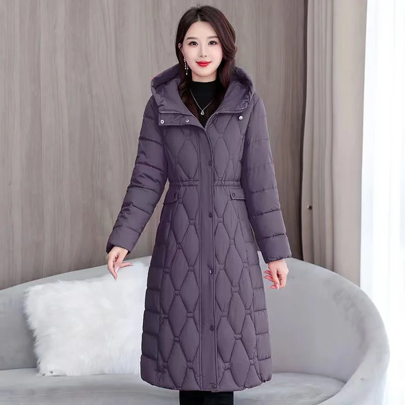 Winter Long Coat Women\'s 2024 Fashion New Thicken Cotton padded Warm Snow Outerwear Loose Female Windproof Hooded Jacket Parkas