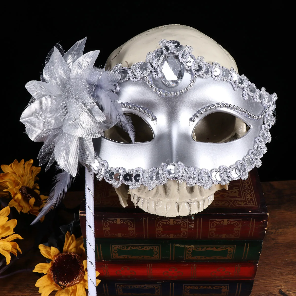 

3pcs Crystal Halloween Mask Masquerade Ball Venice Creative Costume Elegant Exquisite Adult Women Party Eye Decor