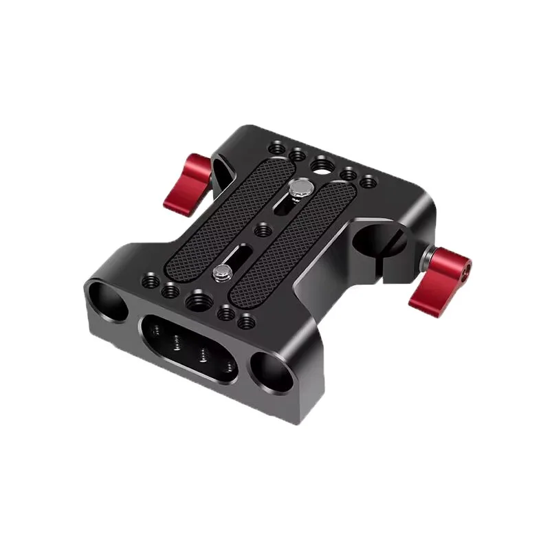 PyroGraphy Baseplate with 15mm Rod Clamp for DSLR Camera DSLR Cage 60mm Standard Rod Center Distance 1/4" & 3/8" Mounting Screw