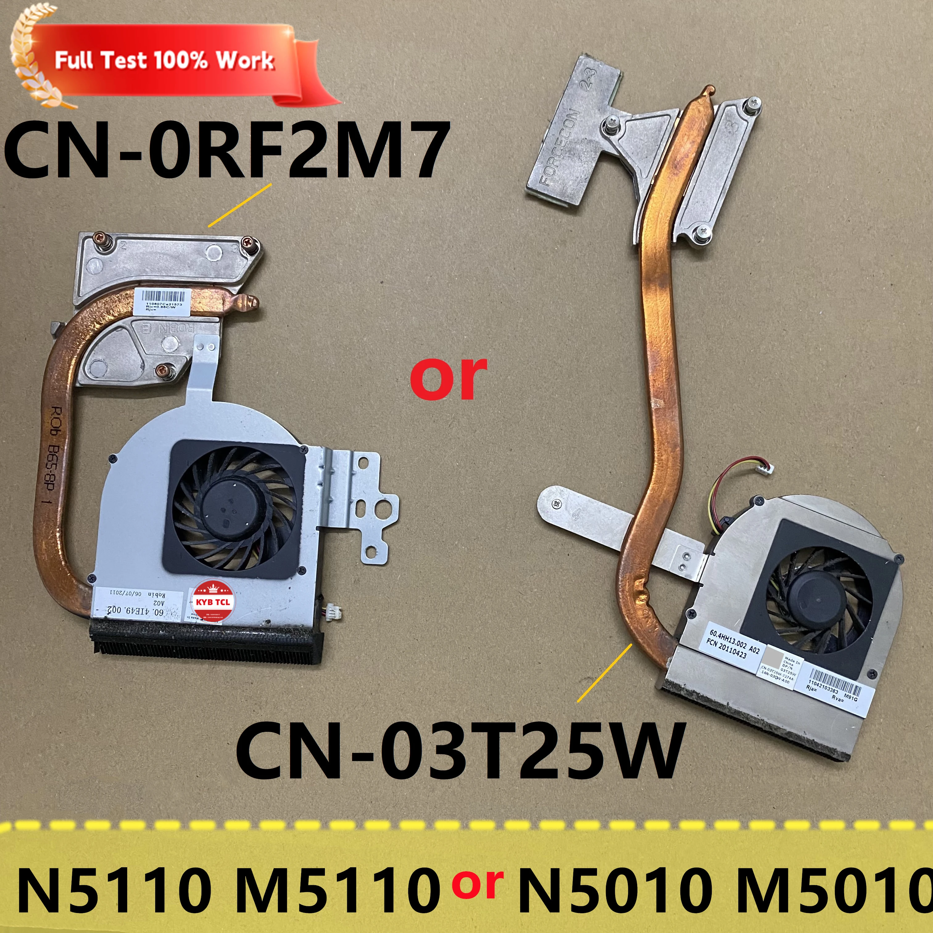 Ventilador de Resfriamento de CPU com Dissipador de Calor para Dell Inspiron 15R N5110 M5110 M511R 15R N5010 M5010 CN-03T25W CN-0RF2M7 03T25W 0RF2M7 3T25W RF2M7