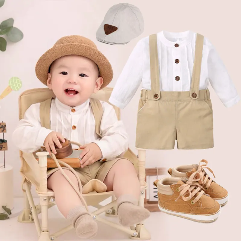 Baby Boy Christening Baptismal Dedication Birthday Outfit Gentleman Clothes for Kids Boy 1 Year Old Boss Baby Outfits Photograph