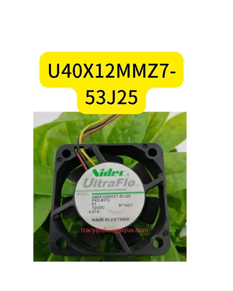 

New drum washing machine parts XQG52-V52NDW U40X12MMZ7-53J25 12V 0.07A 3 lines cooling fan