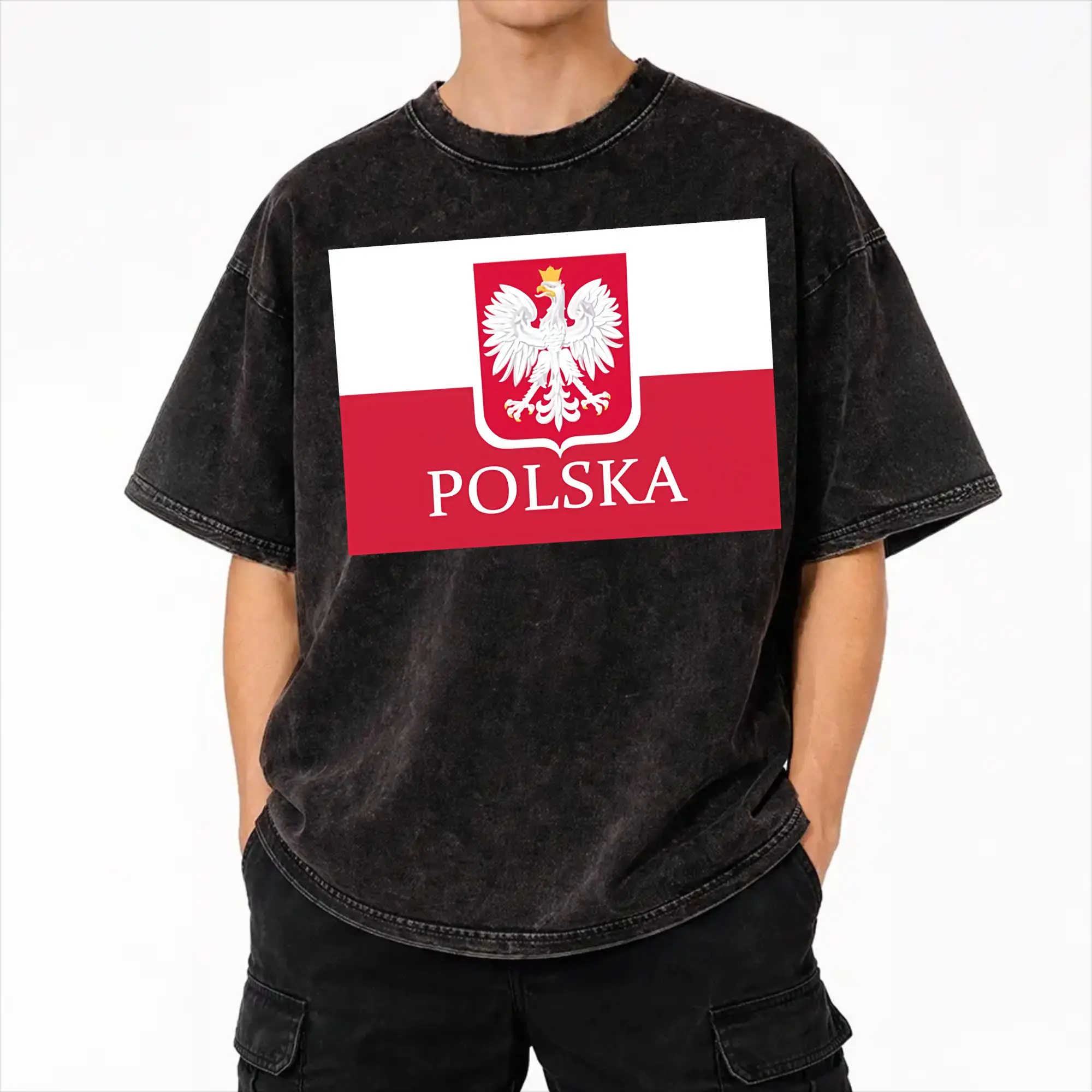 Summer Be Like Poland Polska Polish Flag  Washed T Shirts Merch Harajuku T-Shirt  for Men Women Tees