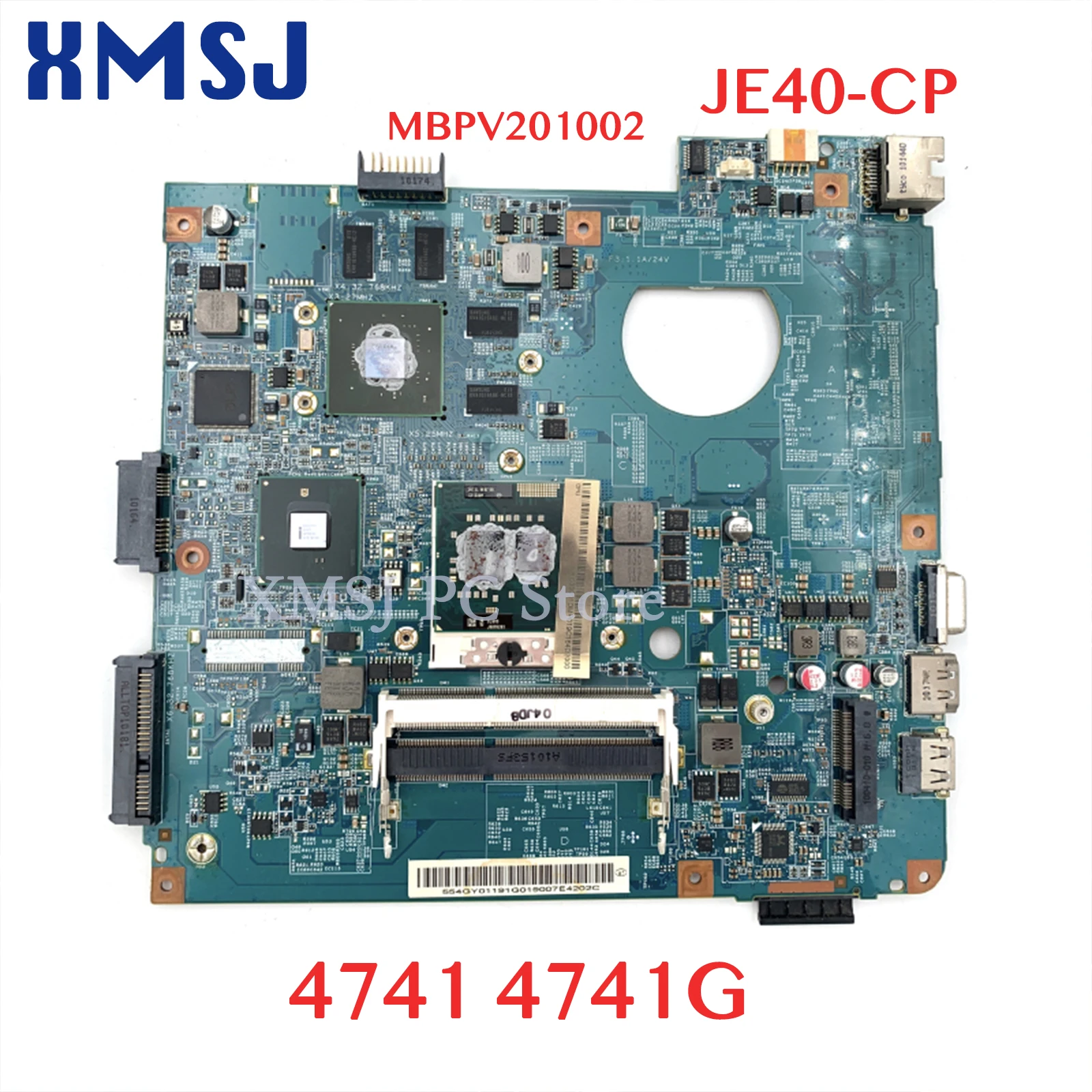 XMSJ For Acer Aspire 4741 4741G JE40-CP MB 48.4GY02.021 MBPV201002 Laptop Motherboard HM55 DDR3 GT330M 1GB Free CPU