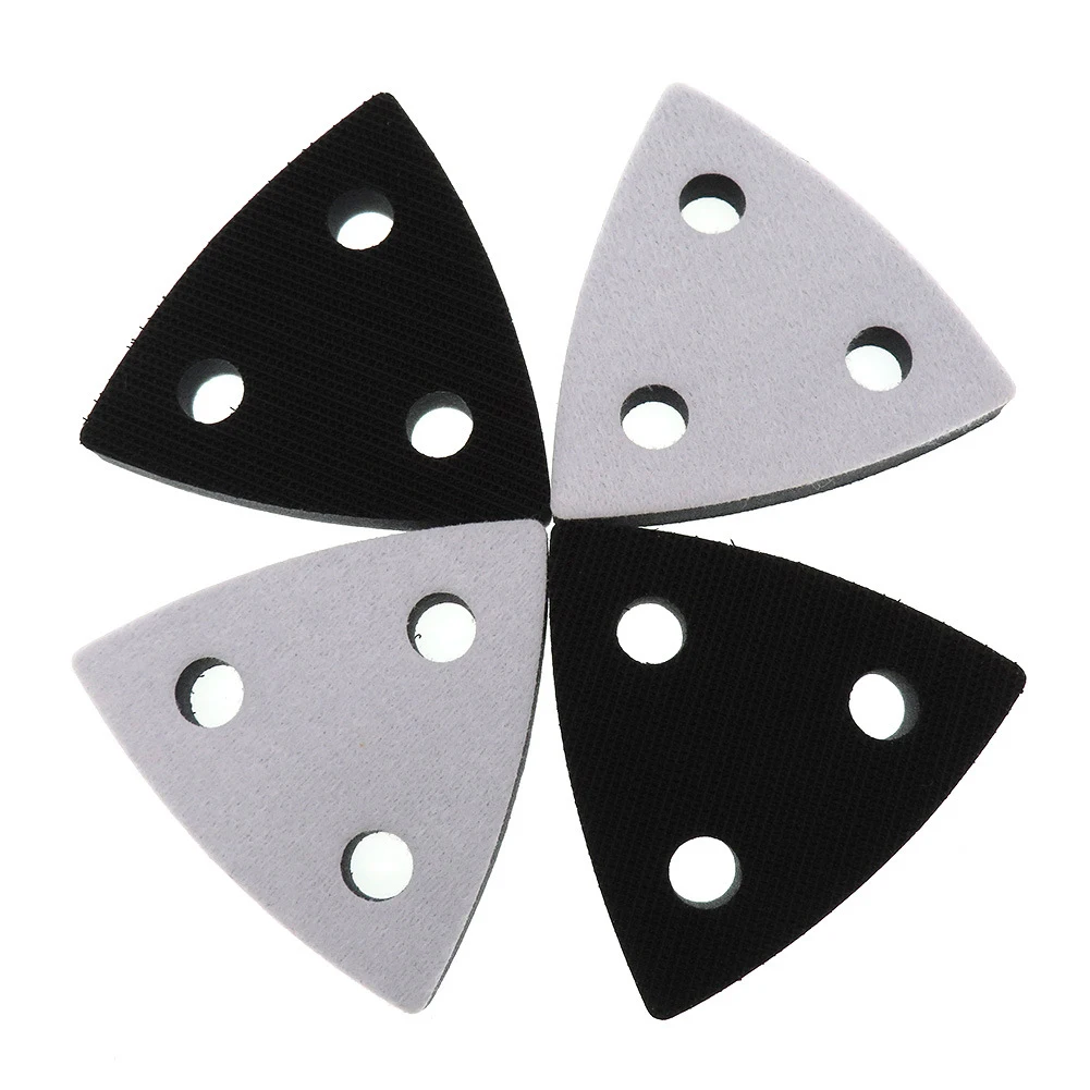 Backing Pad Sponge Backing Pad with 3 Holes for Triangle Sanding Discs Soft Interface & Improved Abrasive Cut 80x80x80mm