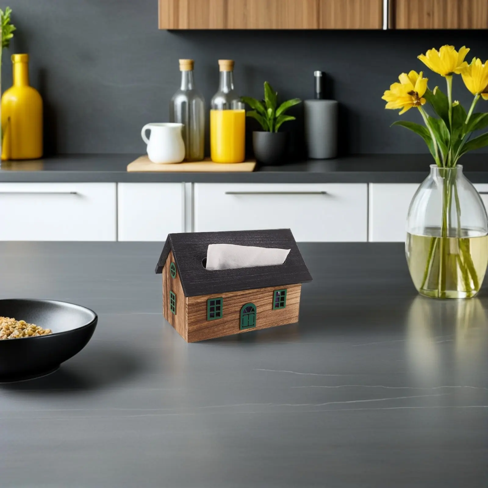 

Деревянный органайзер-диспенсер для салфеток в форме коробки, винтажный, в стиле фермерского дома, для ванной комнаты и гостиной