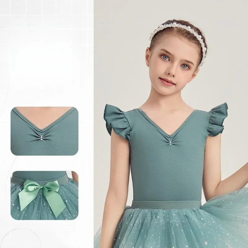 Girls Sleeveless Ballet Leotard Tutu Dress Kids Dance Outfit Gymnastics Training Costume Summer Daily Practice Stage Performance - view 3