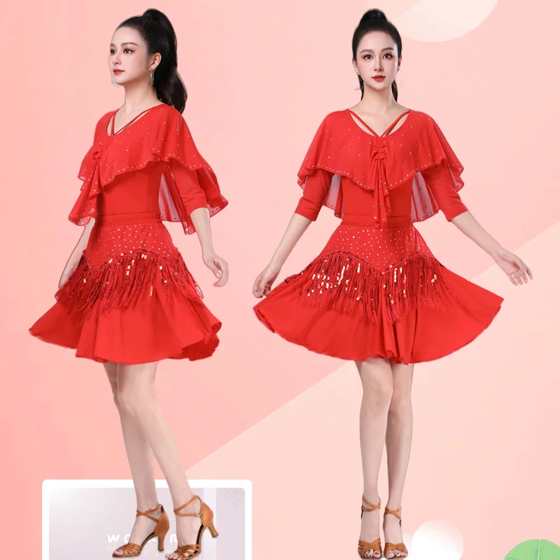 ensemble-de-jupe-de-danse-latine-scintillante-a-sequins-mi-longue-pour-femme-tenue-de-danse-carree-ajustee-et-personnalisable-avec-franges