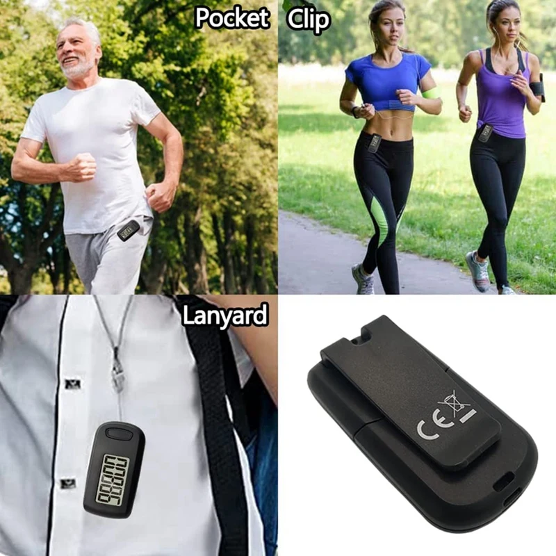 Promotion! 1Pcs Pedometer 3D Step Counter For Walking, Track Steps Portable Sport Simple Pedometer Lanyard, Simple Pedometer